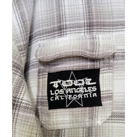 Upcycled Hollister Flannel w/ TOOL Patch — Handmade One-of-a-Kind Alt Metal SZ L - Picture 4 of 10